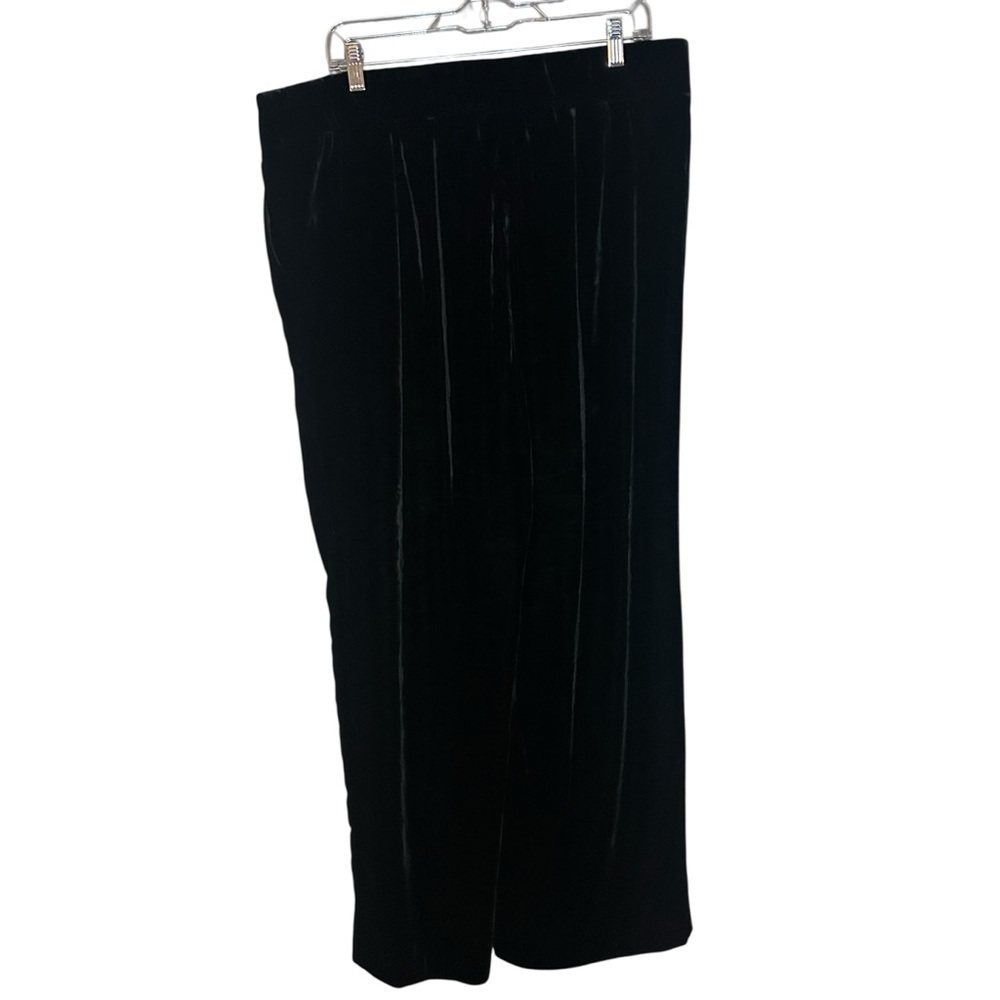 Talbots Black Velour Wide Leg Pants NWT Size 14 Dressy Evening - Picture 3 of 12